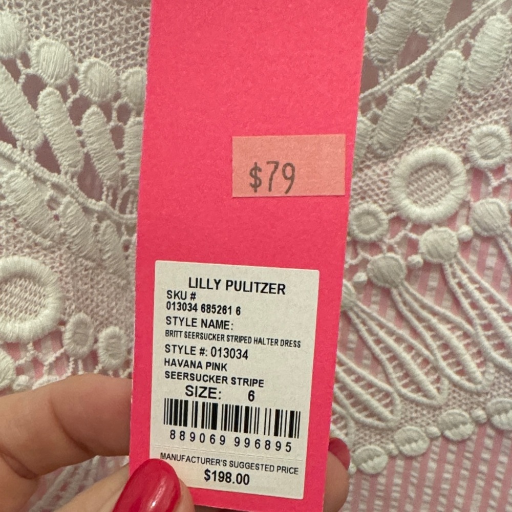 Pink Sleeveless Dress with Lace Detail - Lilly Pulitzer - Picture 3 of 4